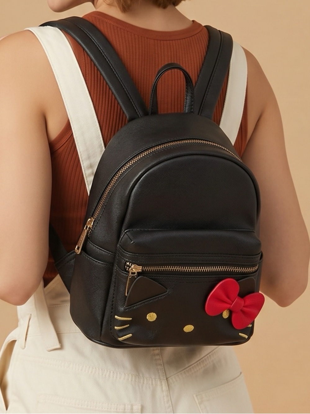 Loungefly x Hello Kitty black small back pack with kitty bow